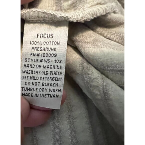 Focus Casual Life Green Preshrunk Textured Gauze Lagenlook Top w Zippers  Size L - Picture 6 of 7